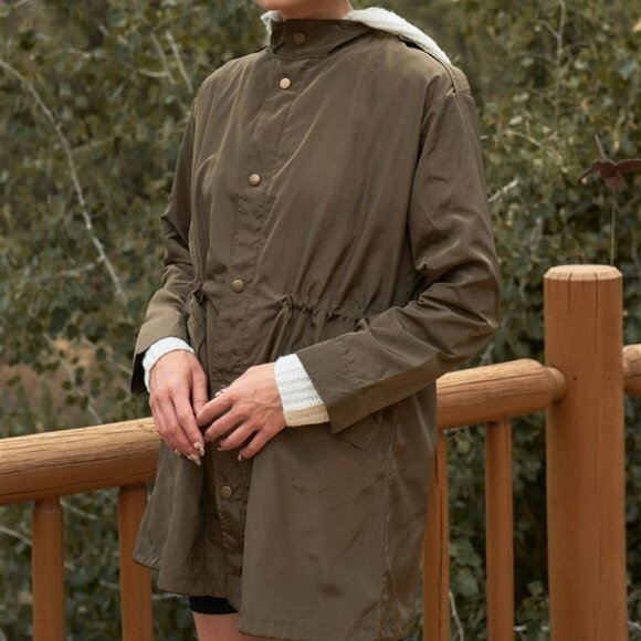 rawstring Hem Button-Down Coach Jacket - Picture 4 of 4